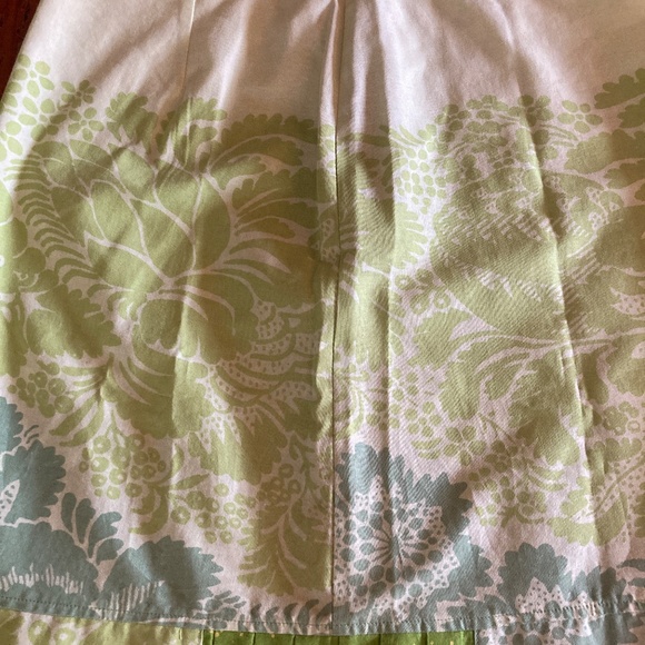 Marimekko Skirt with Pleated Ruffle Size 6 Green, Blue, White 100% Cotton - Picture 3 of 11